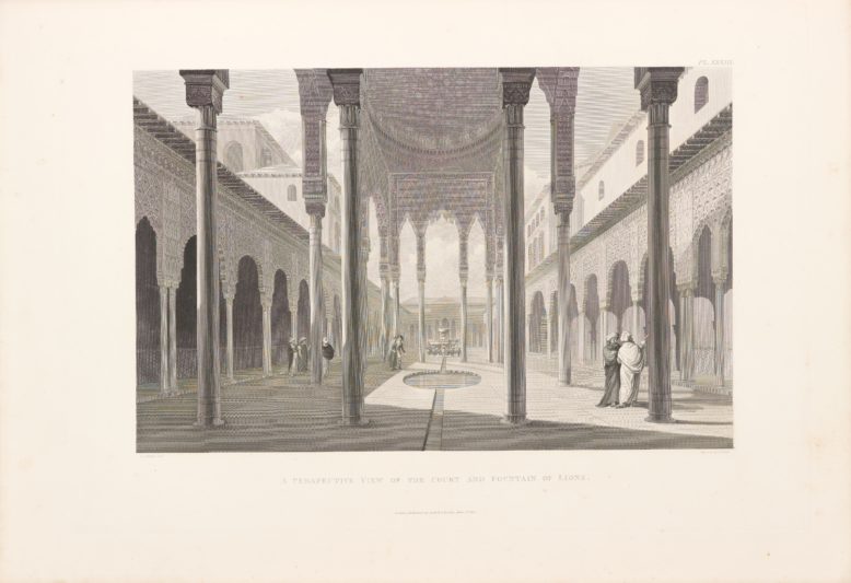 Widok Dziedzińca Lwów w Alhambrze, w:  J.C. Murphy, The arabian antiquities in Spain, Londyn 1815