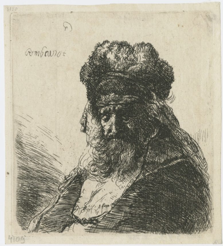Rembrandt van Rijn (?), Autoportret, kolekcja Biblioteki Polskiej w Paryżu, obecnie PAU Kraków, źródło PAU-art