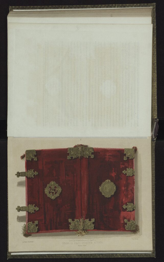 Oprawa ze zbiorów Zygmunta Augusta. Chromolitografia z 1. tomu :Wzorów sztuki średniowiecznej i z epoki odrodzenia… w dawnej Polsce”